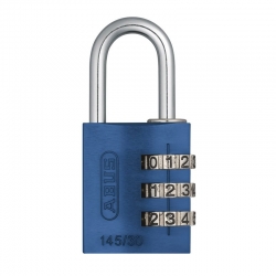 Candado aluminio combinbaciÓn 145 abus blister 20 mm azul