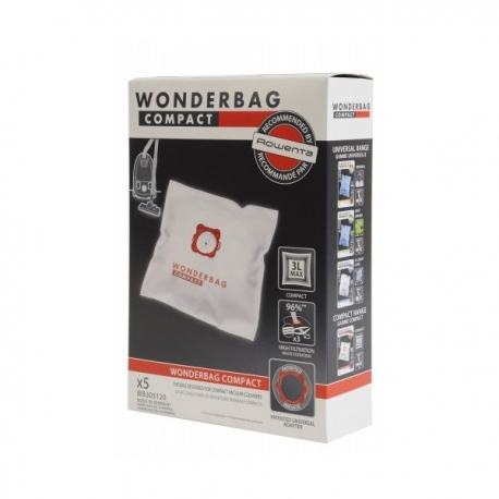 Bolsa aspirador rowenta wonderbag compact wb-305120 5 unidades