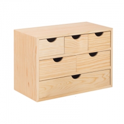 Cajonera pino natural astigarraga mini bloc 6 cajones 40cm