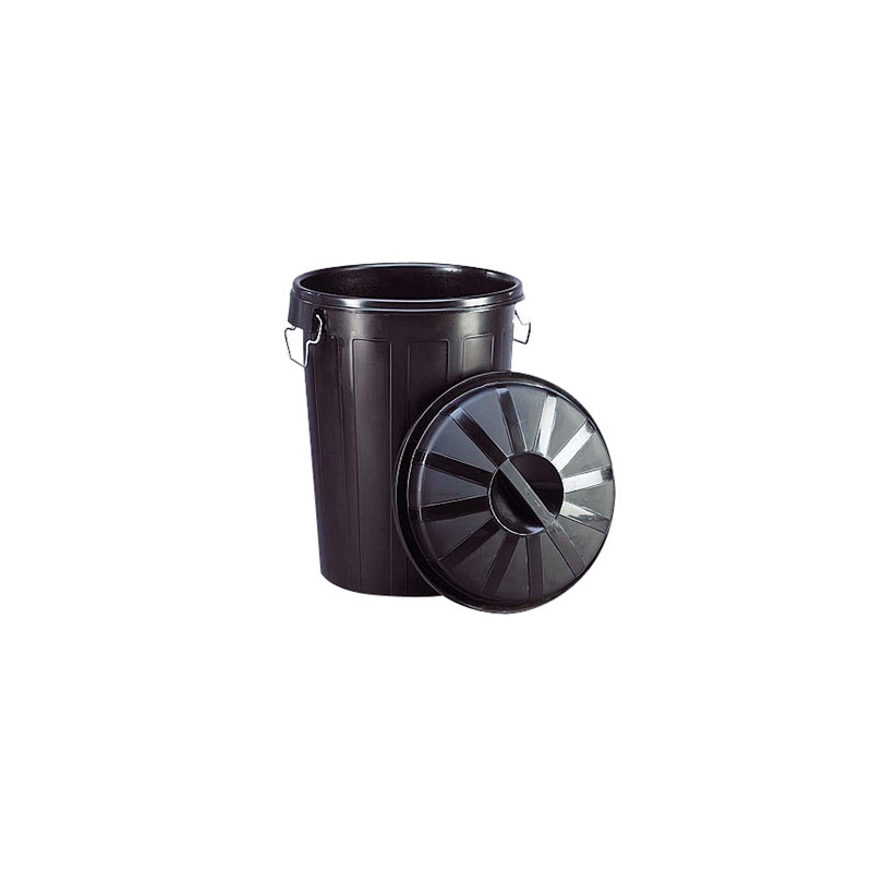 Curver Cubo decorativo de resina de 50 litros, perfecto para uso doméstico  en interiores, para eliminación de basura, negro/plateado