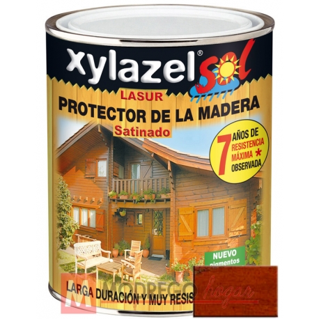 Barniz para madera lasur 750 ml caoba xylazel sol satinado