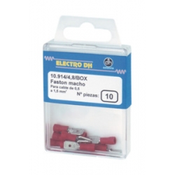 Faston macho aislado electro dh rojo