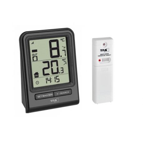 Termometro digital inalambrico con sensor exterior tfa