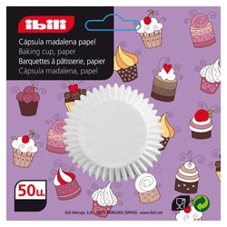 Papel muffin ibili blanco 7 cm 50 unidades