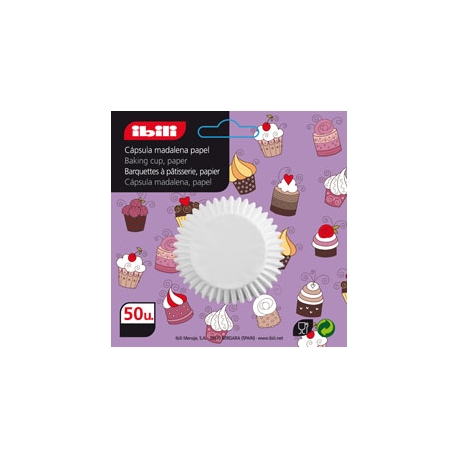 Papel muffin ibili blanco 7 cm 50 unidades