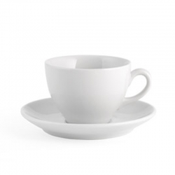 Taza te con plato porcelana pearl blanco 20cl