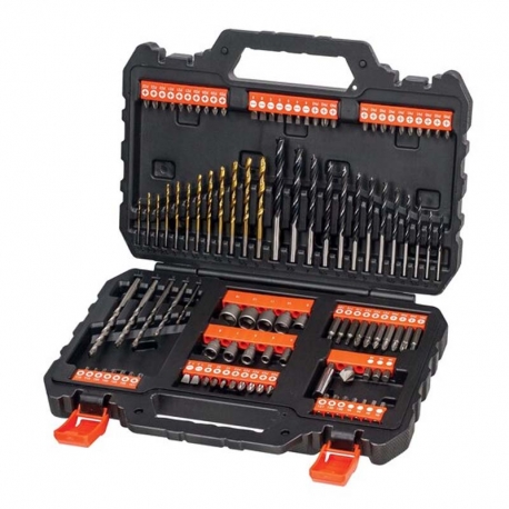 Juego brocas y puntas atornillar black and decker 109 piezas + maletin