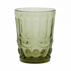 Vaso de agua grabado ritual rustico verde 26cl 6 unidades