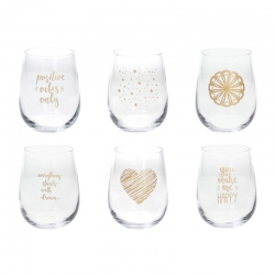 Vaso decorado tognana 6 unidades oro
