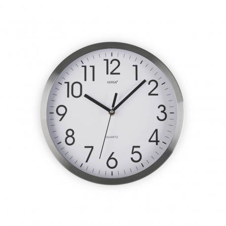 Reloj de pared redondo 25 cm aluminio