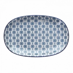 Bandeja oval porcelana tognana sapa azul 23cm