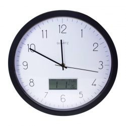 Reloj de cocina estacion meteo digital pvc negro 35cm