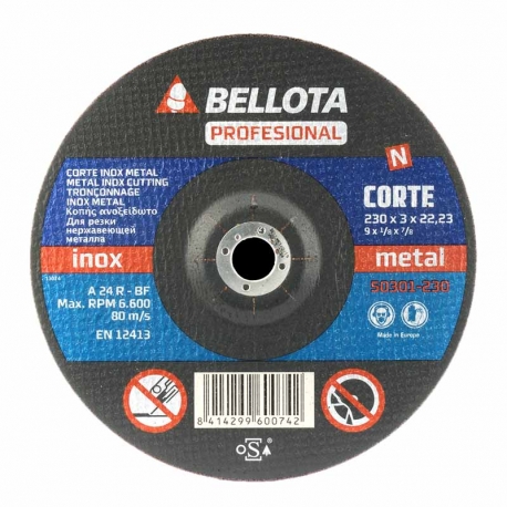 Disco abrasivo corte metal bellota 50301-230