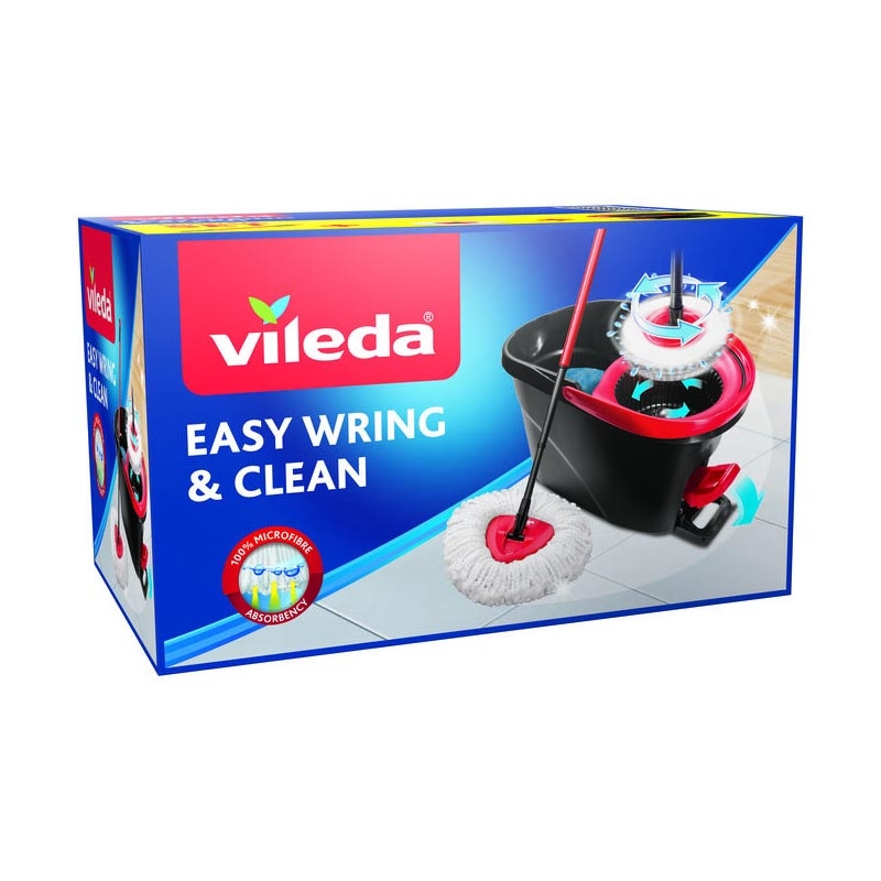 Vileda Turbo EasyWring & Clean Juego completo, fregona y cubo con  centrifugado, coral : : Hogar y cocina