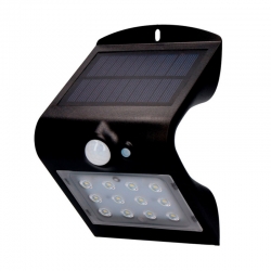 Aplique solar 220lm negro