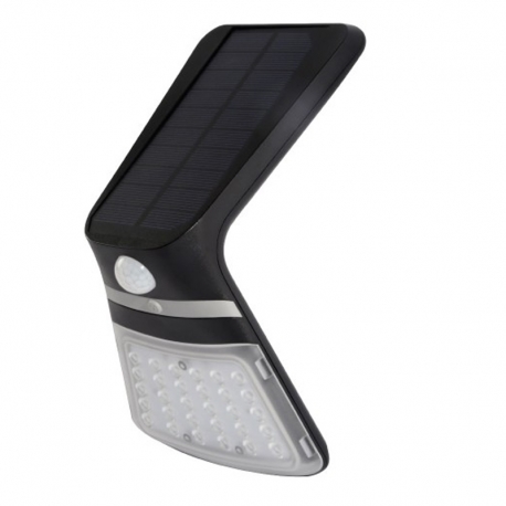 Aplique solar edm recargable 430 lumen negro