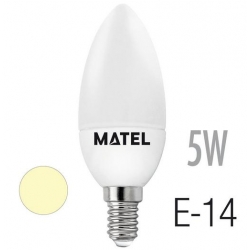 Bombilla led vela e-14 5w 480 lumenes matel luz neutra