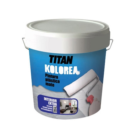 Pintura plastica titan kolorea 1 kg mate interior extra blanca