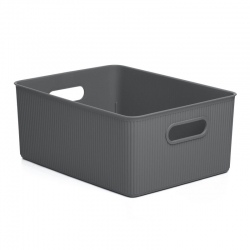 Caja organizadora plástica transparente grande con tapa 17L Gris