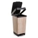 Cubo de basura tatay smart madera pedal 25l marron