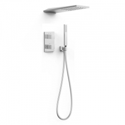Monomando kit ducha termostatico tres exclusive slim empotrado 550mm cromo 20225055