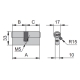 Cilindro seguridad ucem 2000 sn 33x33mm latonado