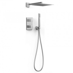 Monomando kit ducha termostatico tres cuadro empotrado pared 2 vias cromo 00625004