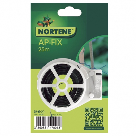 Tira plastica con alambre nortene apfix 25m verde