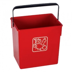 Cubeta reciclar con asa 12 litros rojo