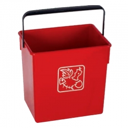 Cubeta reciclar con asa 12 litros rojo