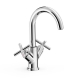 Bimando lavabo tres mont blanc con volantes cromo 28310301