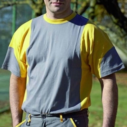 Camiseta manga corta juba 934 algodon gris-amarillo talla m