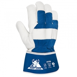 Guante de cuero juba 405b tuff piel azul-blanco talla 9