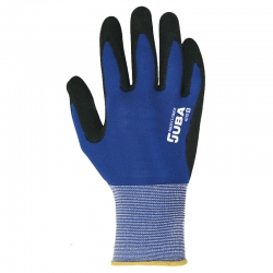 Guante nylon juba h4115 sin costuras azul-negro talla 10