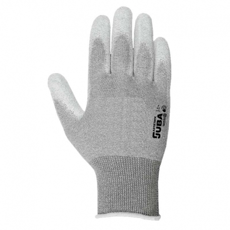 Guante nylon juba h141530 sin costuras gris-blanco talla 8