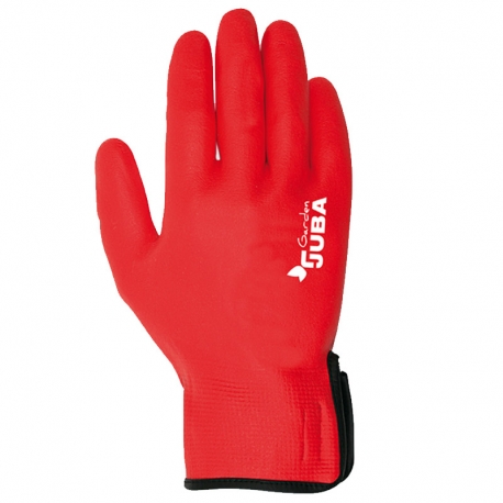 Guante nylon juba h5115r garden rojo talla 9