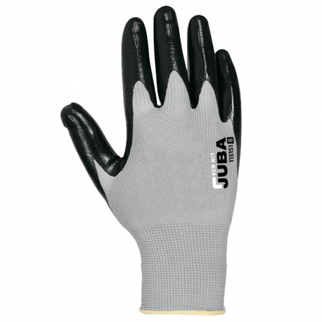 Guante nylon juba b115151 sin costuras gris-negro talla 10