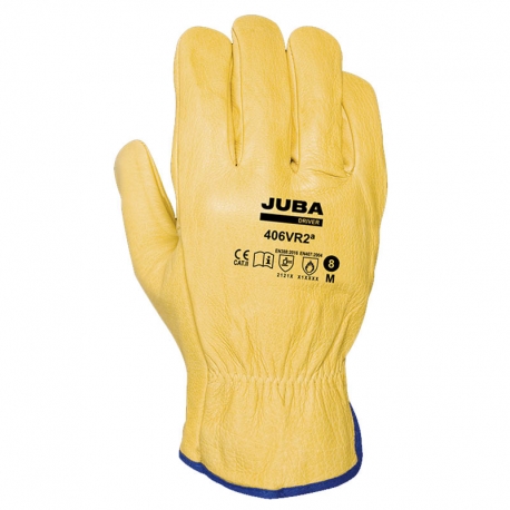 Guante de piel flor vacuno juba b406vr2a amarillo talla 9