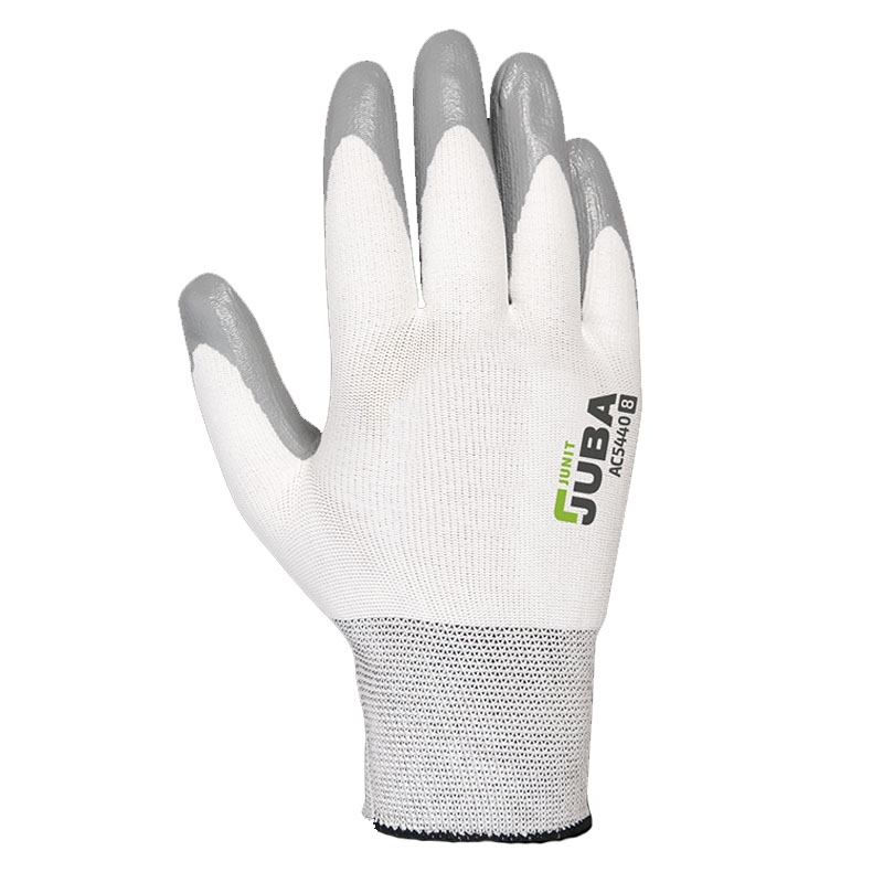 ⇒ Guante nylon juba bac5440 sin costuras blanco-gris talla 10