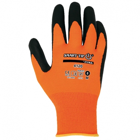 Guante poliester juba h4120 sin costuras naranja-negro talla 10