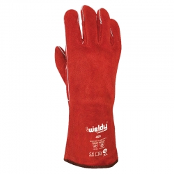 Guante de cuero juba h408 piel serraje rojo talla unica