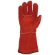 Guante de cuero juba h408 piel serraje rojo talla unica