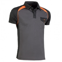 Polo manga corta juba top range gris-naranja talla xs