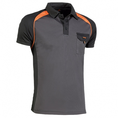 Polo manga corta juba top range gris-naranja talla xxl