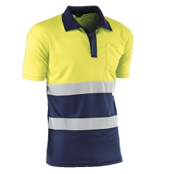 Polo manga corta juba alta visibilidad amarillo-azul talla s