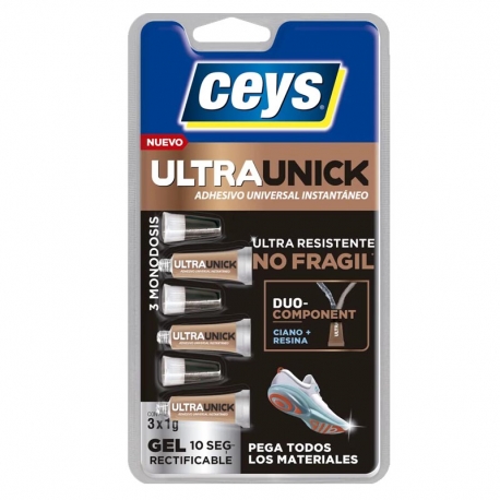 Adhesivo instantaneo ceys ultraunick gel 3x1gr