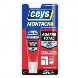 Adhesivo montaje ceys montack agarre total 80gr invisible