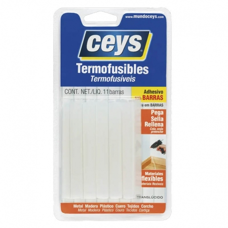 Adhesivo termofusible ceys 11x90mm translucido 11 unidades