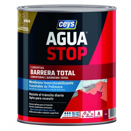 Impermeabilizante ceys aguastop barrera total 1kg rojo