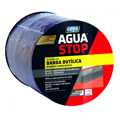 Banda butilica ceys agua stop impermeable 10mx15cm gris